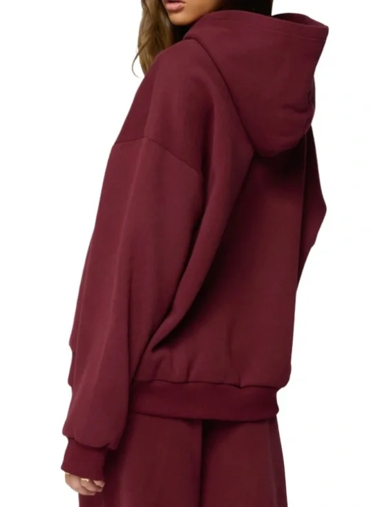 Edikted Totally Logo Hoodie -  Burgundy S NWT - Picture 4 of 8